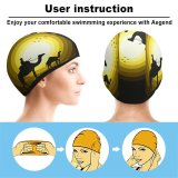 yanfind Swimming Cap Suryapraveen Dark Minimal Camels  Silhouette Elastic,suitable for long and short hair