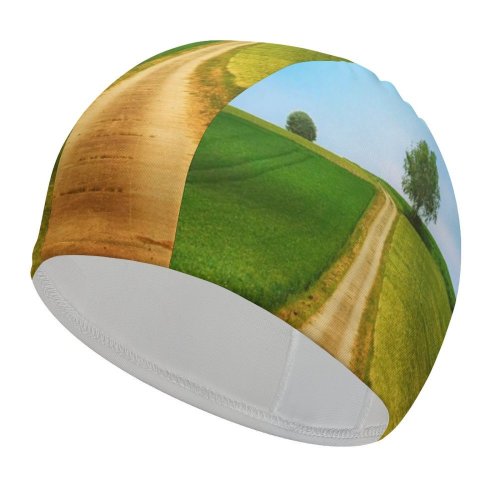 yanfind Swimming Cap Johannes Plenio Landscape Path Countryside Daytime Summer Elastic,suitable for long and short hair