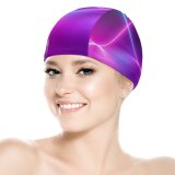 yanfind Swimming Cap Abstract Neon Light   Mediapad Elastic,suitable for long and short hair