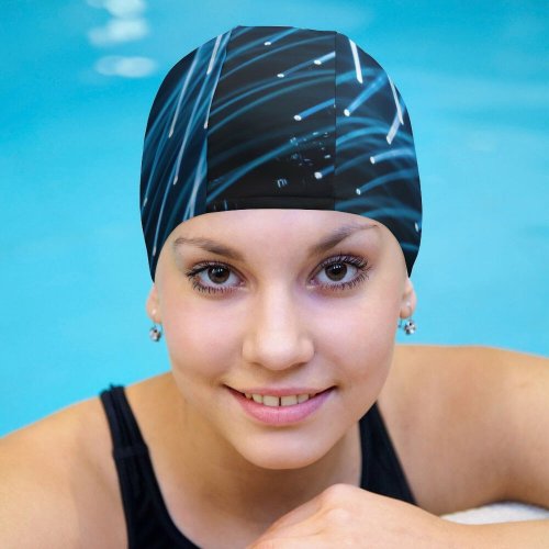 yanfind Swimming Cap William Warby Abstract Spot Lights Dark Indoor Elastic,suitable for long and short hair