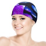yanfind Swimming Cap William Warby Abstract Dark Stands Purple Elastic,suitable for long and short hair