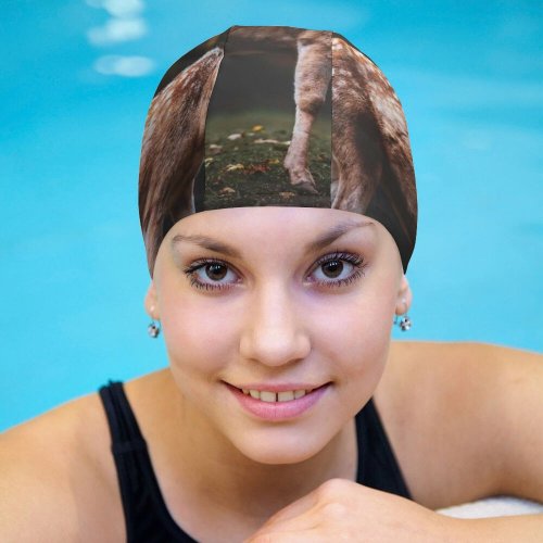 yanfind Swimming Cap Fallow Deer Squirrel Bird Trees Forest Autumn Elastic,suitable for long and short hair