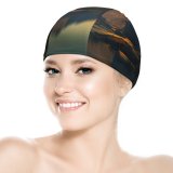 yanfind Swimming Cap Johannes Plenio Mountains River Reflection Evening Dusk Elastic,suitable for long and short hair