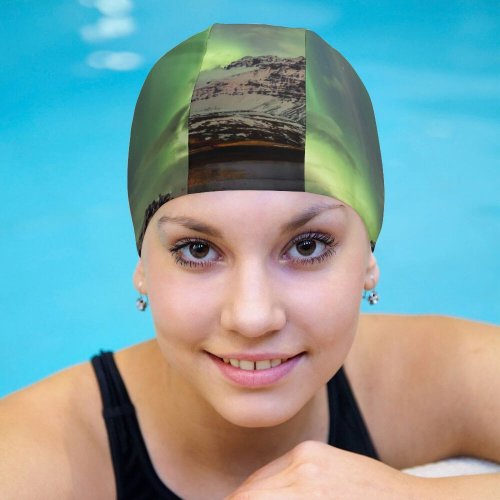 yanfind Swimming Cap Dominic Kamp Northern Lights Aurora Borealis Iceland Elastic,suitable for long and short hair