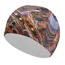 yanfind Swimming Cap Denys Nevozhai Tallest   Francisco Aerial Cityscape Lights Night Time Elastic,suitable for long and short hair