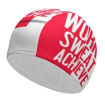 yanfind Swimming Cap Quotes Challenge Yourself Make Your Dream Become Reality Work Sweat Achieve Inspirational Elastic,suitable for long and short hair