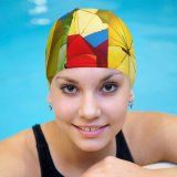 yanfind Swimming Cap Romain Guy Umbrellas Street Festival Colorful Sky Rainbow Elastic,suitable for long and short hair