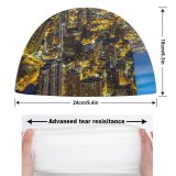 yanfind Swimming Cap Chicago Illinois City Night Cityscape Sky Night Lights Buildings Skyscrapers Elastic,suitable for long and short hair