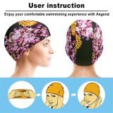 yanfind Swimming Cap Flowers Fritillaries Butterfly Flowers Selective Focus  Closeup Elastic,suitable for long and short hair