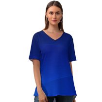 yanfind V Neck T-shirt for Women Technology Windows Microsoft Glossy Summer Top  Short Sleeve Casual Loose