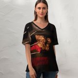 yanfind V Neck T-shirt for Women Del Hat Apparel Stock Free Magdalena Freddy Toys Terror Krueger Pictures Summer Top  Short Sleeve Casual Loose