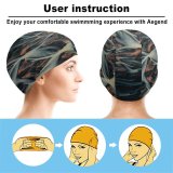 yanfind Swimming Cap Ben Simon Rehn Glacial  Geographic Aerial Landscape Elastic,suitable for long and short hair
