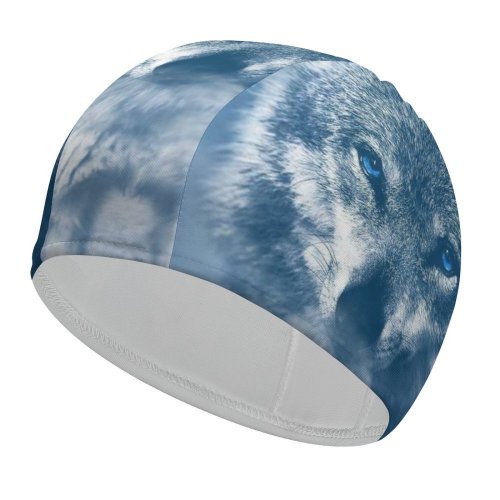 yanfind Swimming Cap Comfreak Wolf  Wild Winter Snowfall Fog Starring Elastic,suitable for long and short hair