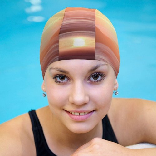 yanfind Swimming Cap Jordan Steranka Beach Sunset Sunlight Rocks Exposure Reflection Dawn Elastic,suitable for long and short hair