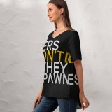 yanfind V Neck T-shirt for Women Black Dark Quotes Gamer Quotes Dont Die Respawn Hardcore Dark Summer Top  Short Sleeve Casual Loose