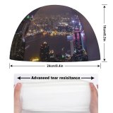 yanfind Swimming Cap Peter Y. Chuang Hong Kong City Skyscrapers Night Time Cityscape Aerial City Elastic,suitable for long and short hair