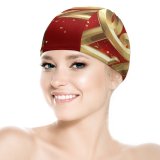 yanfind Swimming Cap Celebrations Year Golden Letters Calligraphic Ribbons Party  Happy Elastic,suitable for long and short hair