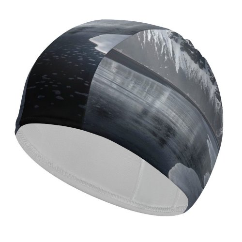 yanfind Swimming Cap Vestrahorn  Stokksnes Beach Icelandic Coast Snow Covered Evening Dark Mountains Iceland Elastic,suitable for long and short hair