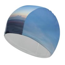 yanfind Swimming Cap Clear Sky Sunset Dusk Starry Horizon Beach Seascape Rocky Shore Elastic,suitable for long and short hair