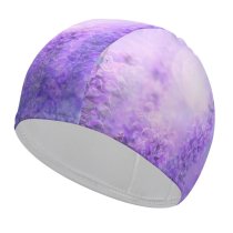 yanfind Swimming Cap Sage Plant Violet Flowers Butterfly Garden Purple Elastic,suitable for long and short hair