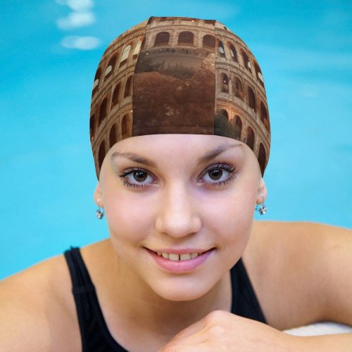 yanfind Swimming Cap Colosseum Amphitheater Historical Structure  Ancient Architecture Italy Elastic,suitable for long and short hair