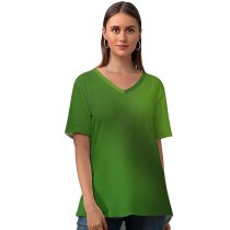yanfind V Neck T-shirt for Women Kingfisher Branch Summer Top  Short Sleeve Casual Loose