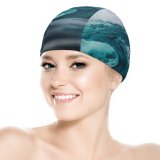 yanfind Swimming Cap Ocean  High Tides Elastic,suitable for long and short hair