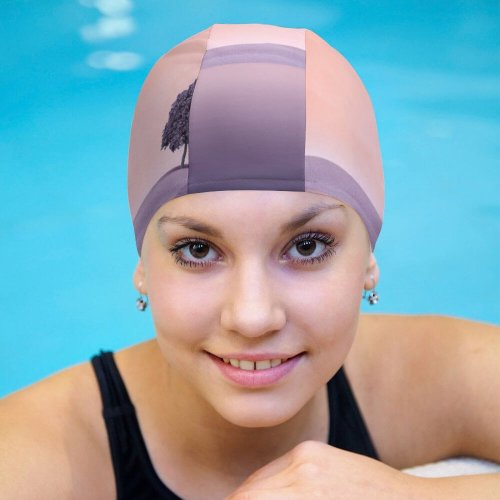 yanfind Swimming Cap Karan Gujar Lone Tree Landscape Spring Lake Surreal Digital Elastic,suitable for long and short hair