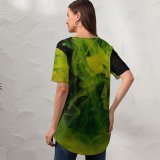 yanfind V Neck T-shirt for Women Dye Splash Acrylic Life HQ Texture Sea Wallpapers Stock Free Invertebrate Summer Top  Short Sleeve Casual Loose