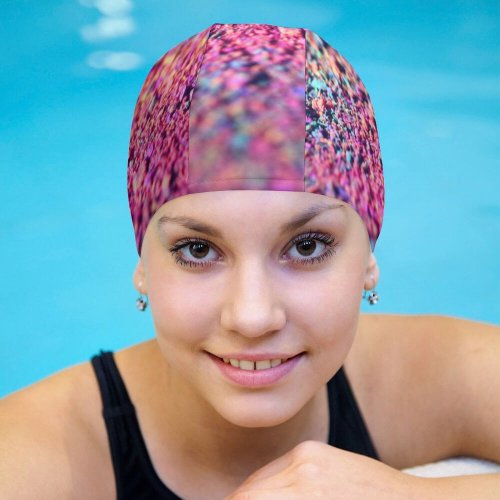 yanfind Swimming Cap Sharon McCutcheon Chalk  Colorful Bokeh Macro Elastic,suitable for long and short hair