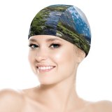 yanfind Swimming Cap Lowe Rehnberg Valley  Mountains Snow Covered Landscape  Scenery Clouds River Elastic,suitable for long and short hair