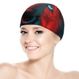 yanfind Swimming Cap Wolf Scary Gradient Dark Elastic,suitable for long and short hair