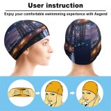 yanfind Swimming Cap Zac Ong Williamsburg  Suspension  York City City Lights Night Cityscape Elastic,suitable for long and short hair