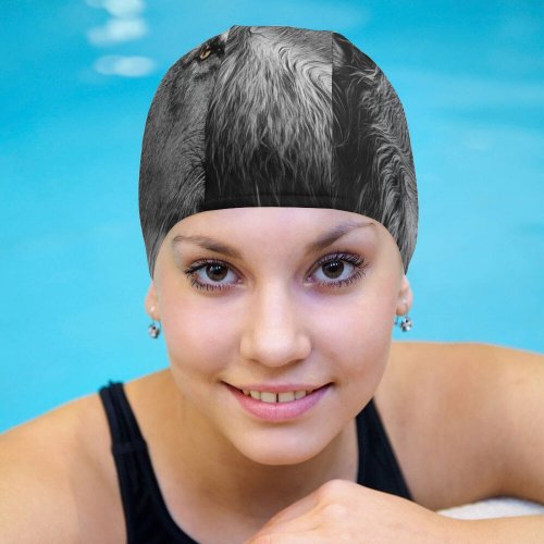 yanfind Swimming Cap Randy Rodriguez Black Dark Lion Elastic,suitable for long and short hair