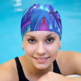yanfind Swimming Cap Technology Republic Gamers ASUS ROG Cityscape Neon Elastic,suitable for long and short hair