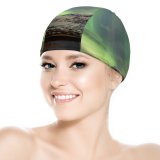 yanfind Swimming Cap Dominic Kamp Northern Lights Aurora Borealis Iceland Elastic,suitable for long and short hair