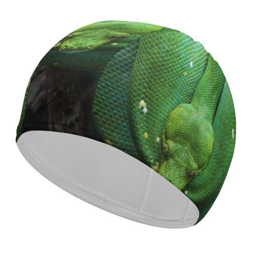 yanfind Swimming Cap  Snake Tree Branch Reptile  Snake Forest Closeup Elastic,suitable for long and short hair