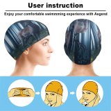 yanfind Swimming Cap Oliver Henze Fantasy Hirsch Wild Woods Forest Tall Trees Foggy Elastic,suitable for long and short hair
