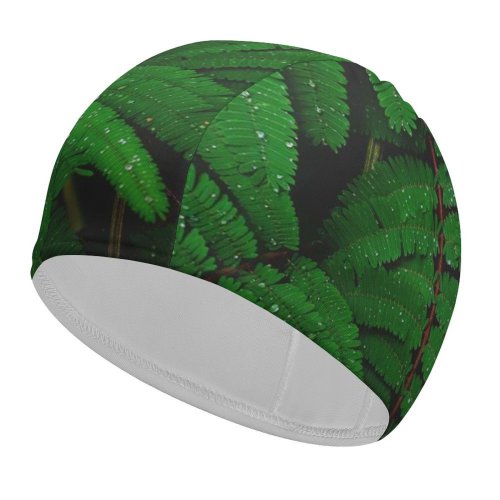 yanfind Swimming Cap Luca Bravo Plant Leaves Branches  Droplets Dew Drops Elastic,suitable for long and short hair