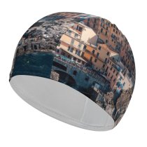 yanfind Swimming Cap Cinque Terre Coastline Buildings Town Rocks Harbor Cliff Italy Elastic,suitable for long and short hair