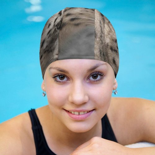 yanfind Swimming Cap William Warby Snow Leopard Wildlife Big Cat Elastic,suitable for long and short hair
