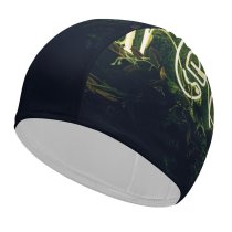 yanfind Swimming Cap Daria Shevtsova Neon Plant Illuminated Leaves Elastic,suitable for long and short hair