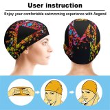 yanfind Swimming Cap Abstract Dark Art Origami Panoply  Geometrical Multicolor Colorful Crafts Elastic,suitable for long and short hair