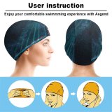 yanfind Swimming Cap Pang Yuhao Marina Bay Sands Singapore  Night  City Lights Reflection Elastic,suitable for long and short hair