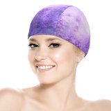 yanfind Swimming Cap Sage Plant Violet Flowers Butterfly Garden Purple Elastic,suitable for long and short hair