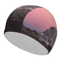 yanfind Swimming Cap Luca Bravo Giau Pass Mountains Dolomites Sunset Dusk Golden Hour Italy Elastic,suitable for long and short hair