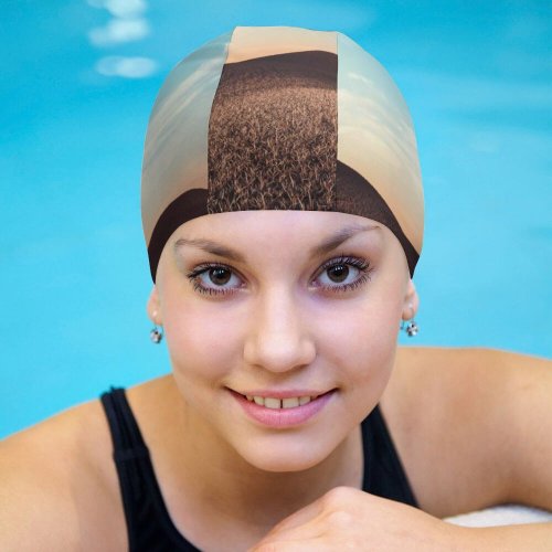 yanfind Swimming Cap Karan Gujar Dry Fields Sunny Summer Landscape Elastic,suitable for long and short hair