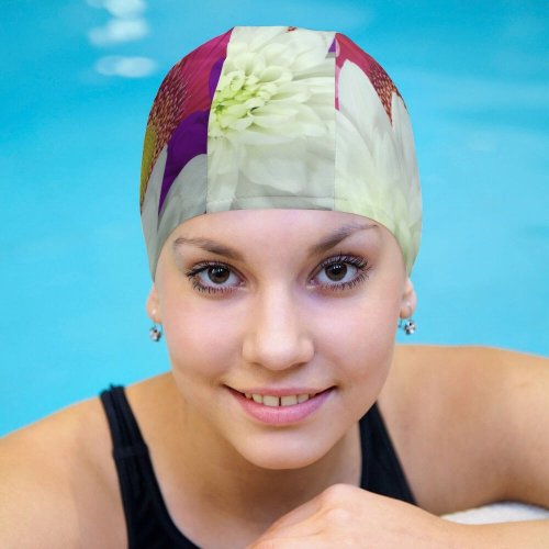 yanfind Swimming Cap Bruno Glätsch Flowers Colorful Daisies Chrysanthemum Floral Multicolor  Bloom Elastic,suitable for long and short hair