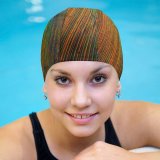 yanfind Swimming Cap Priyadarshi Ranjan Abstract  Feather Curved Lines Colorful Particles Elastic,suitable for long and short hair