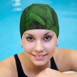 yanfind Swimming Cap Luca Bravo Plant Leaves Branches  Droplets Dew Drops Elastic,suitable for long and short hair